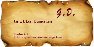 Grotte Demeter névjegykártya